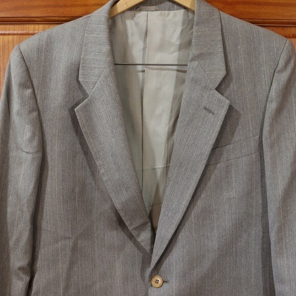 Marzotto Principe Italy Gray Pinstripe Pant Suit Wool Blend Classic Power Suit L - Picture 5 of 16